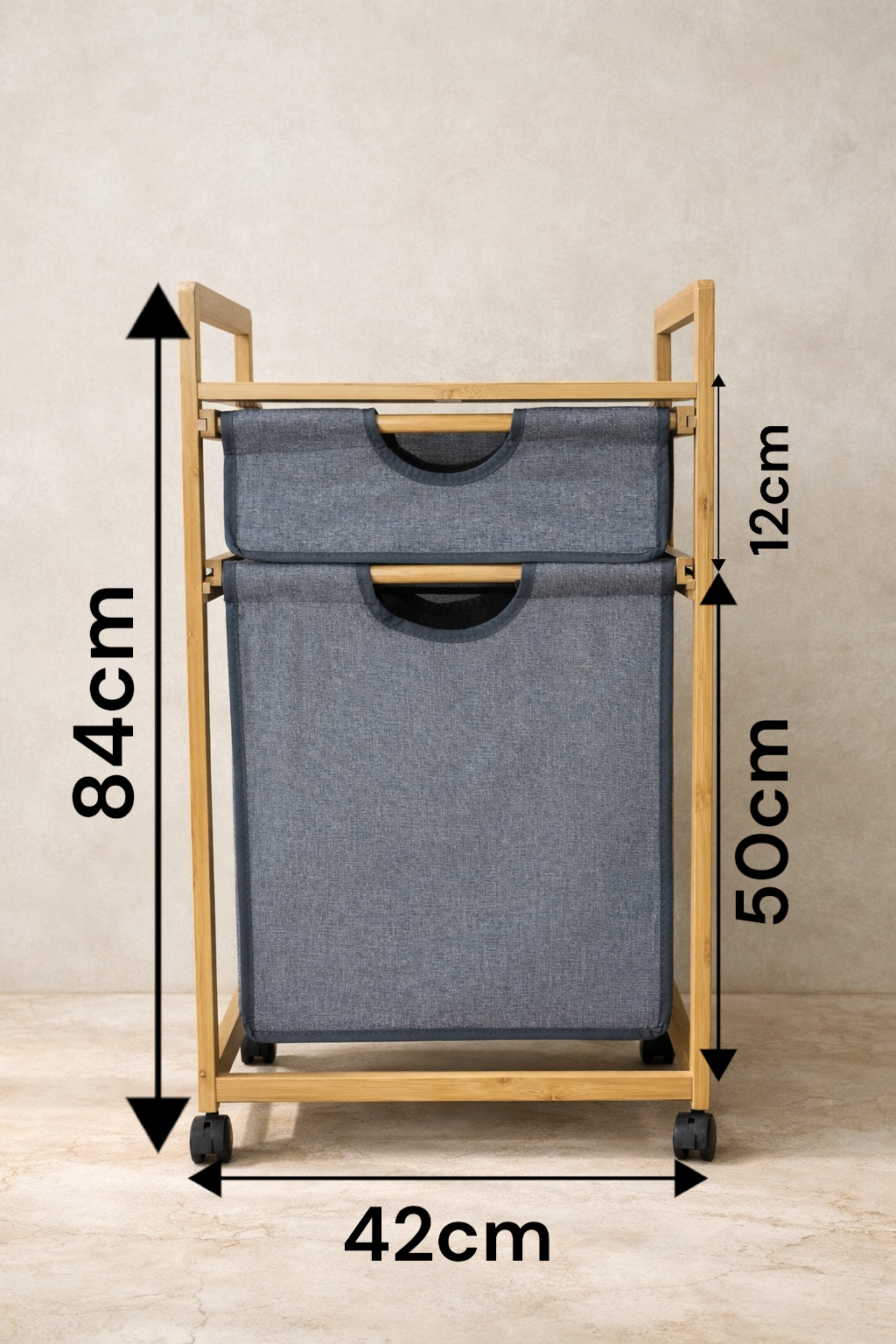 Bambu Çamaşır Sepeti Ayaklı Doğal Bambu Dayanıklı Şık Tasarım SHN-2093