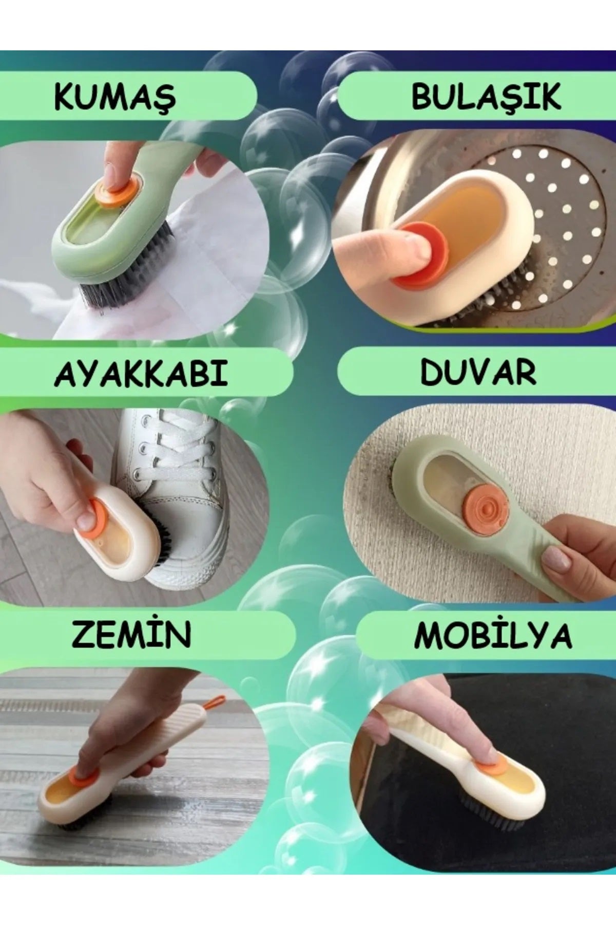 Hazneli Pratik Temizlik Fırçası SHN-1020