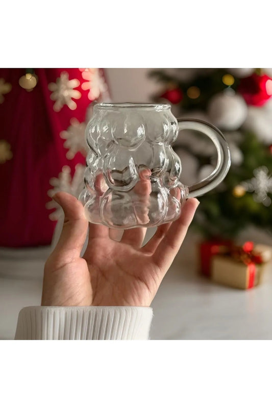 Üzün Desenli Kulplu 350ml Meşrubat Kupa KW-360