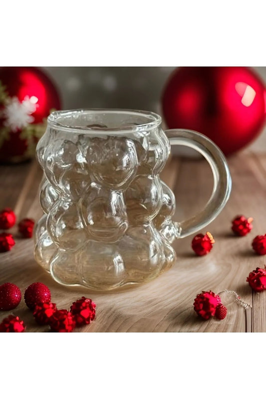 Üzün Desenli Kulplu 350ml Meşrubat Kupa KW-360