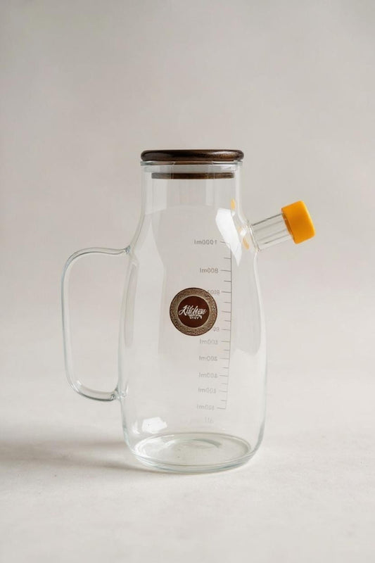 Akasya Kapaklı 1000ML Cam Yağdanlık KW-718