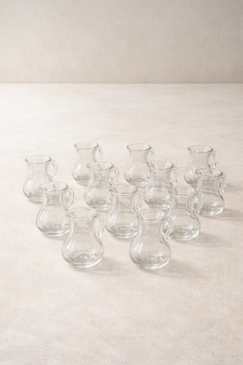 12’li 200 ML Borosilikat Kulplu Cam Katre Bardak Seti Isıya Dayanıklı Şeffaf KW-732