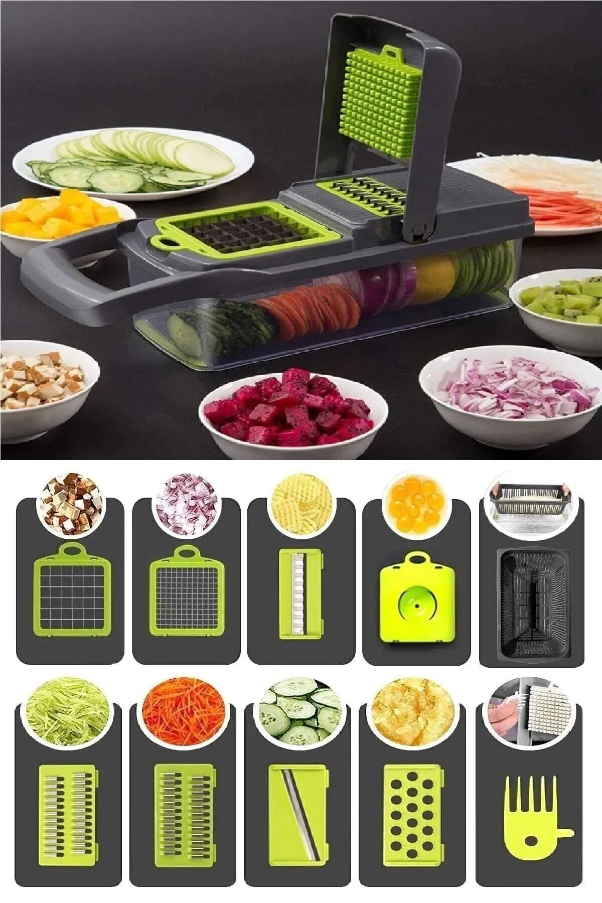 16sı Bir Sebze Doğrayıcı Meyve Dilimleyici Kw-232