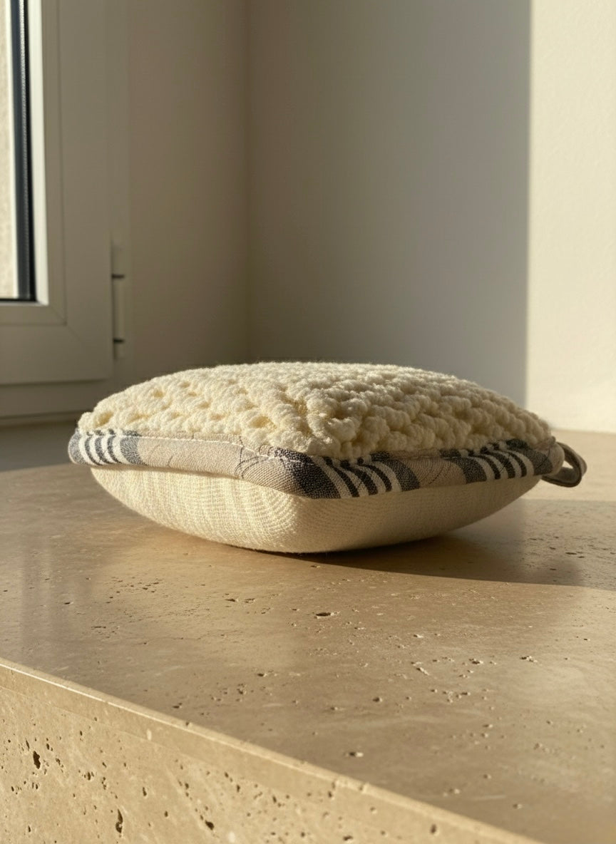 Doğal Banyo Kesesi Cilt Peeling Arındırma Derin Temizlik Lif Dokulu Duş Kesesi SHN-1421