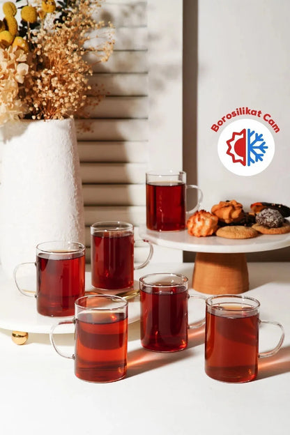 6 Adet Borosilikat Ateşe Dayanıklı Termisil Cam Bardak KW-717