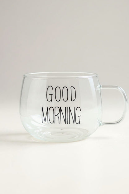 2 Li Good Morning Borosilikat Cam Kupa Bardak Seti KW-704