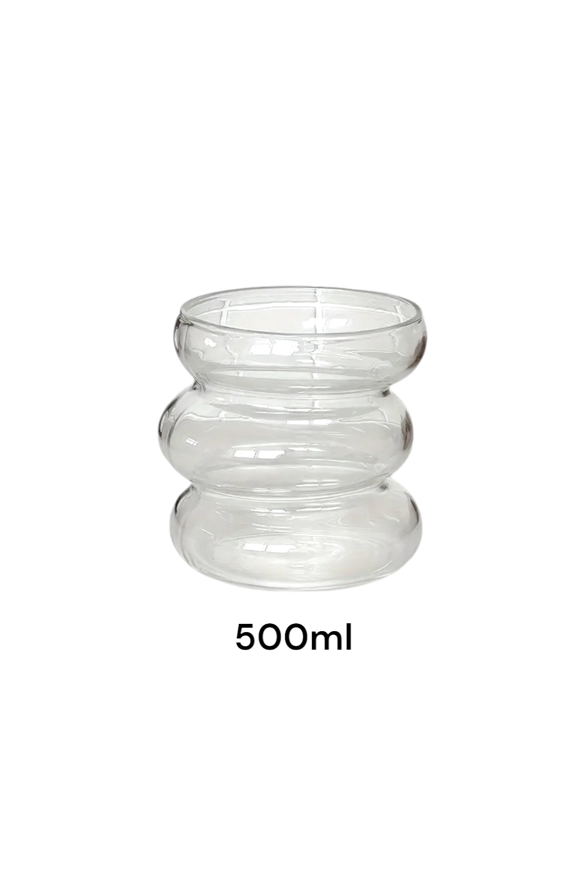 2'li Isıya Dayanıklı Asimetrik Şerit Stil Dev Bardak 500ML Kahve Sunum Kokteyl Bardağı KW-132