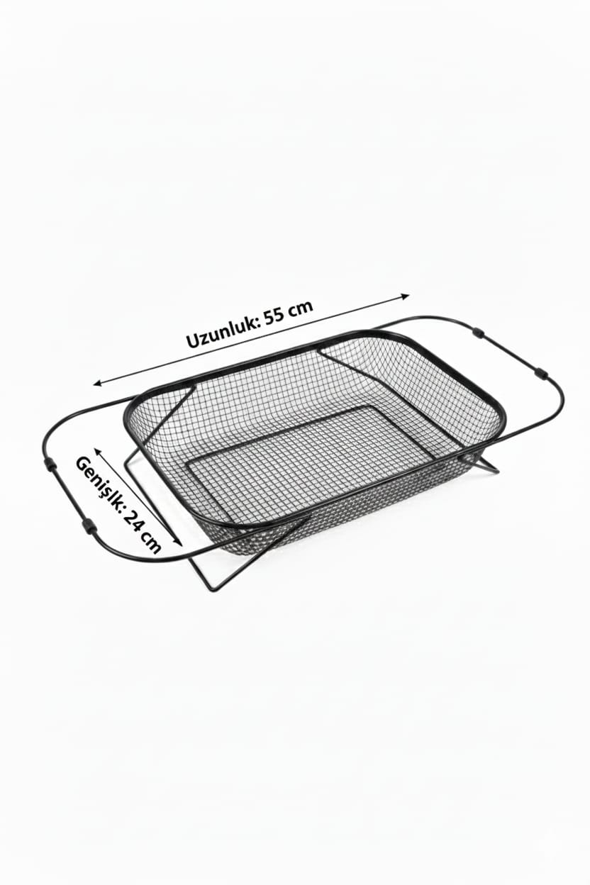 Siyah 55X24 Cm Meyve Sebze Yıkama ve Bulaşık Süzgeci KW-270C