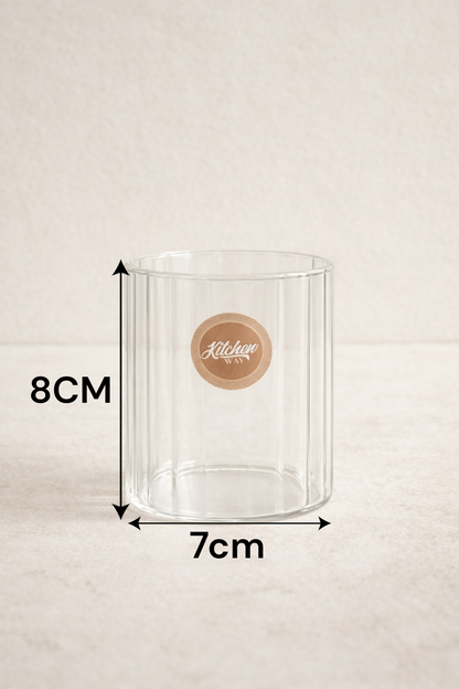 Borosilikat 2’li Cam Meşrubat Bardak 240ml Isıya Dayanıklı Şeffaf Cam Bardak Seti KW-1043