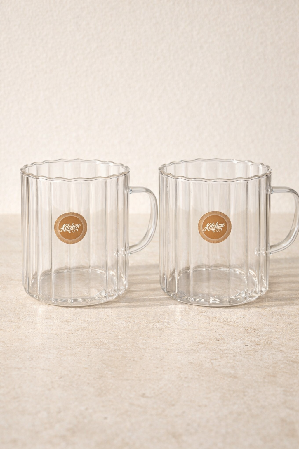 Borosilikat 2’li Cam Meşrubat Kupa 350ml Isıya Dayanıklı Şeffaf Cam Kupa Seti KW-1049