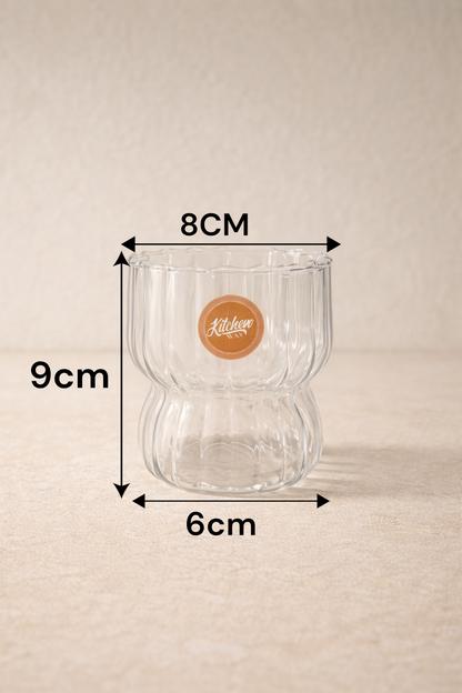 Borosilikat 6’lı Cam Bardak 310ml Isıya Dayanıklı Şeffaf Cam Bardak Seti KW-1050