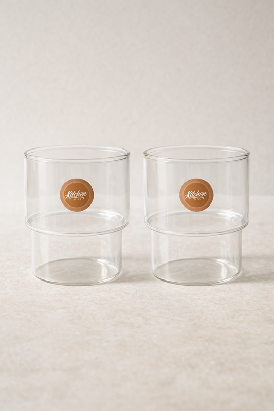 Borosilikat 2’li Cam Meşrubat Bardak 370ml Isıya Dayanıklı Şeffaf Cam Bardak Seti KW-1052