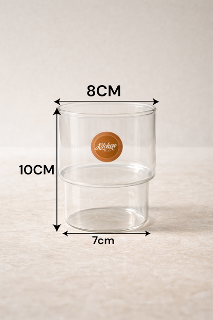 Borosilikat 2’li Cam Meşrubat Bardak 370ml Isıya Dayanıklı Şeffaf Cam Bardak Seti KW-1052