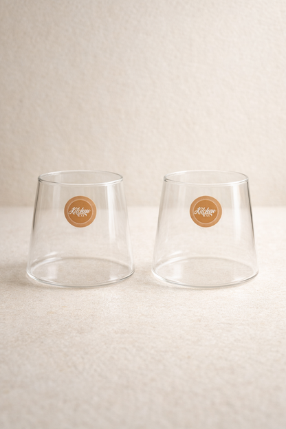 Borosilikat 2’li Cam Meşrubat Bardak 400ml Isıya Dayanıklı Şeffaf Cam Bardak Seti KW-1056