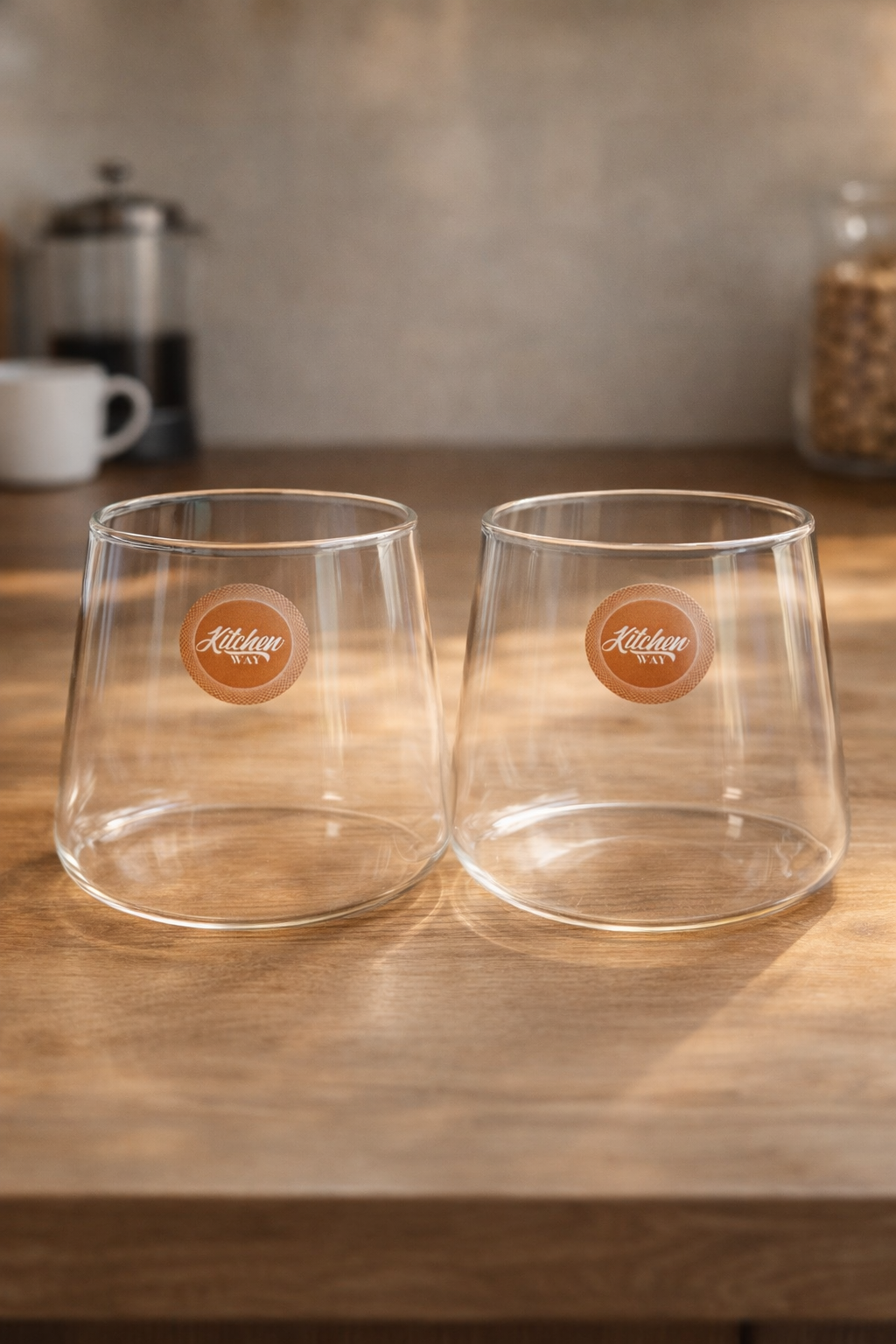 Borosilikat 2’li Cam Meşrubat Bardak 400ml Isıya Dayanıklı Şeffaf Cam Bardak Seti KW-1056