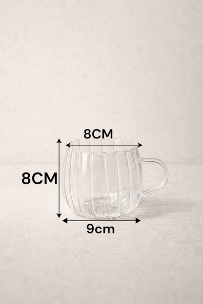 Borosilikat 2’li Cam Meşrubat Kupa 400ml Isıya Dayanıklı Şeffaf Cam Kupa Seti KW-1045