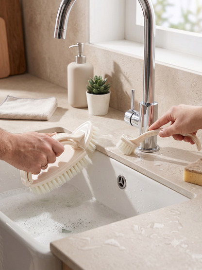 2li Temizlik Fırçası Seti Sert Kıllı Çok Amaçlı Banyo Mutfak Fayans Derz Lavabo Temizleme Fırçası SHN-3085