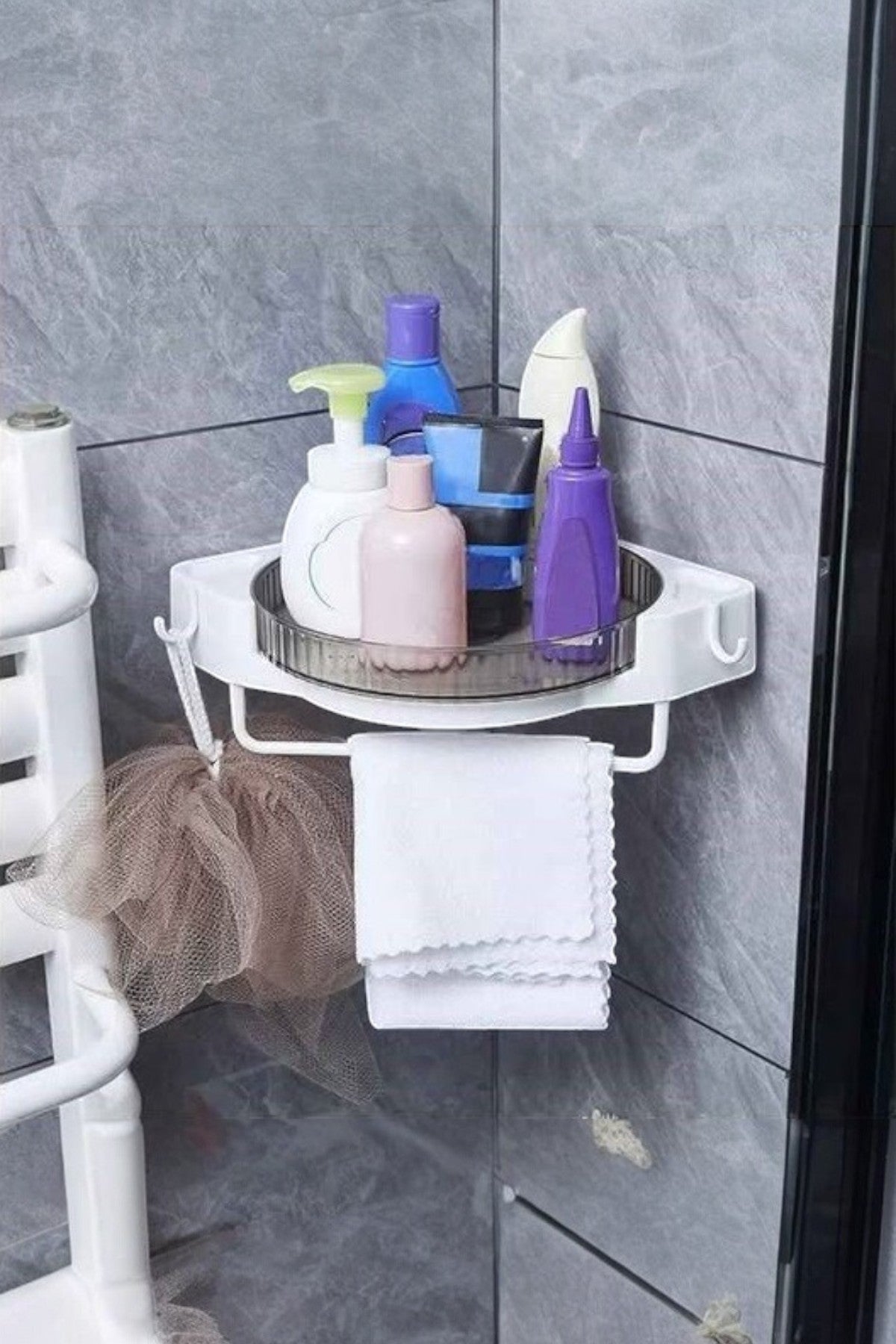 Şahane Pazar 360 Derece Dönebilen Banyo Köşeliği Şampuanlığı SHN-1173