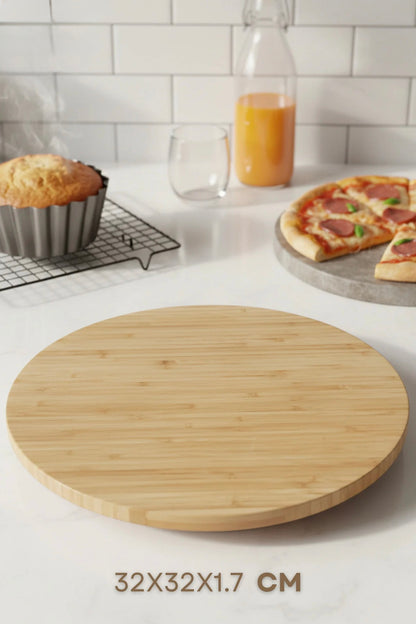 360° Dönebilen Bambu Sunumluk 32cm KW-960