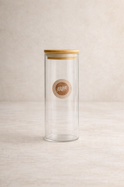 Bambu Kapaklı 3’lü Yuvarlak Cam Kavanoz Seti 300ML Gıda Saklama Kavanozu KW-1161