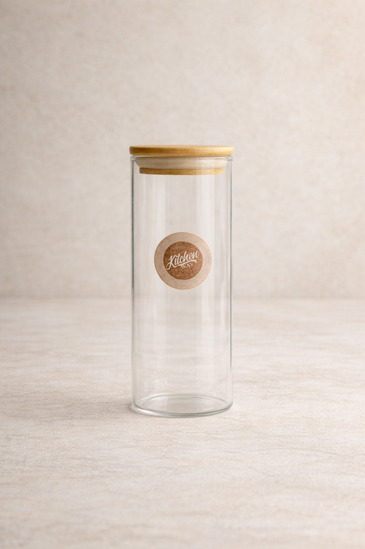 Bambu Kapaklı 3’lü Yuvarlak Cam Kavanoz Seti 300ML Gıda Saklama Kavanozu KW-1161