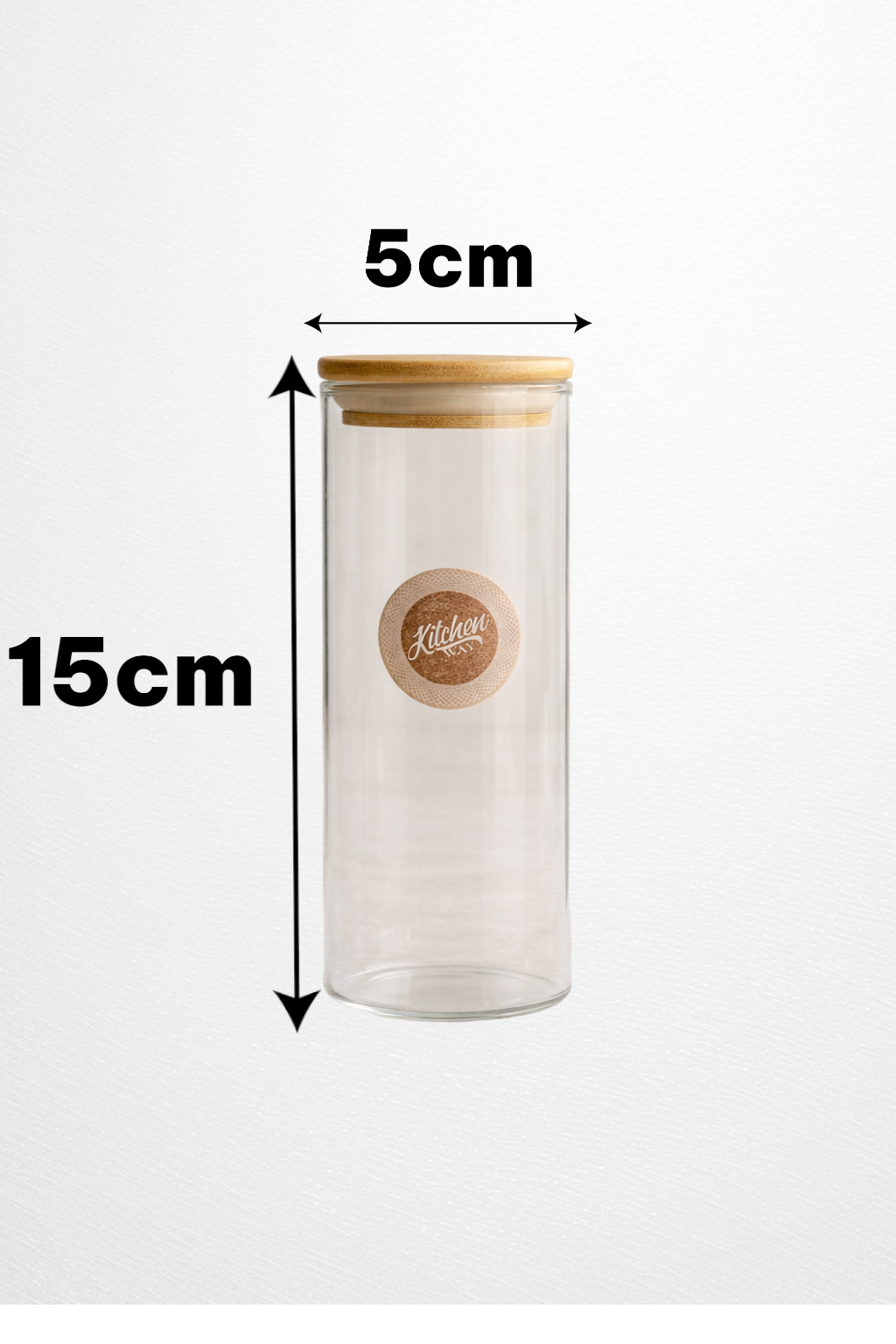 Bambu Kapaklı 3’lü Yuvarlak Cam Kavanoz Seti 300ML Gıda Saklama Kavanozu KW-1161