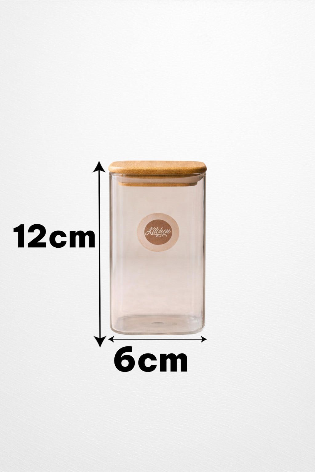 Bambu Kapaklı 3’lü Kare Cam Kavanoz Seti 300ML Gıda Saklama Kavanozu KW-1166