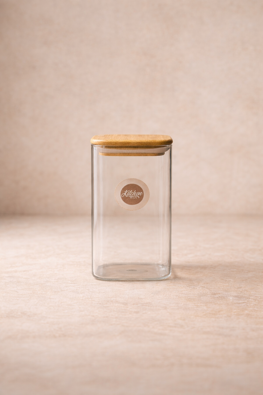 Bambu Kapaklı 3’lü Kare Cam Kavanoz Seti 300ML Gıda Saklama Kavanozu KW-1166