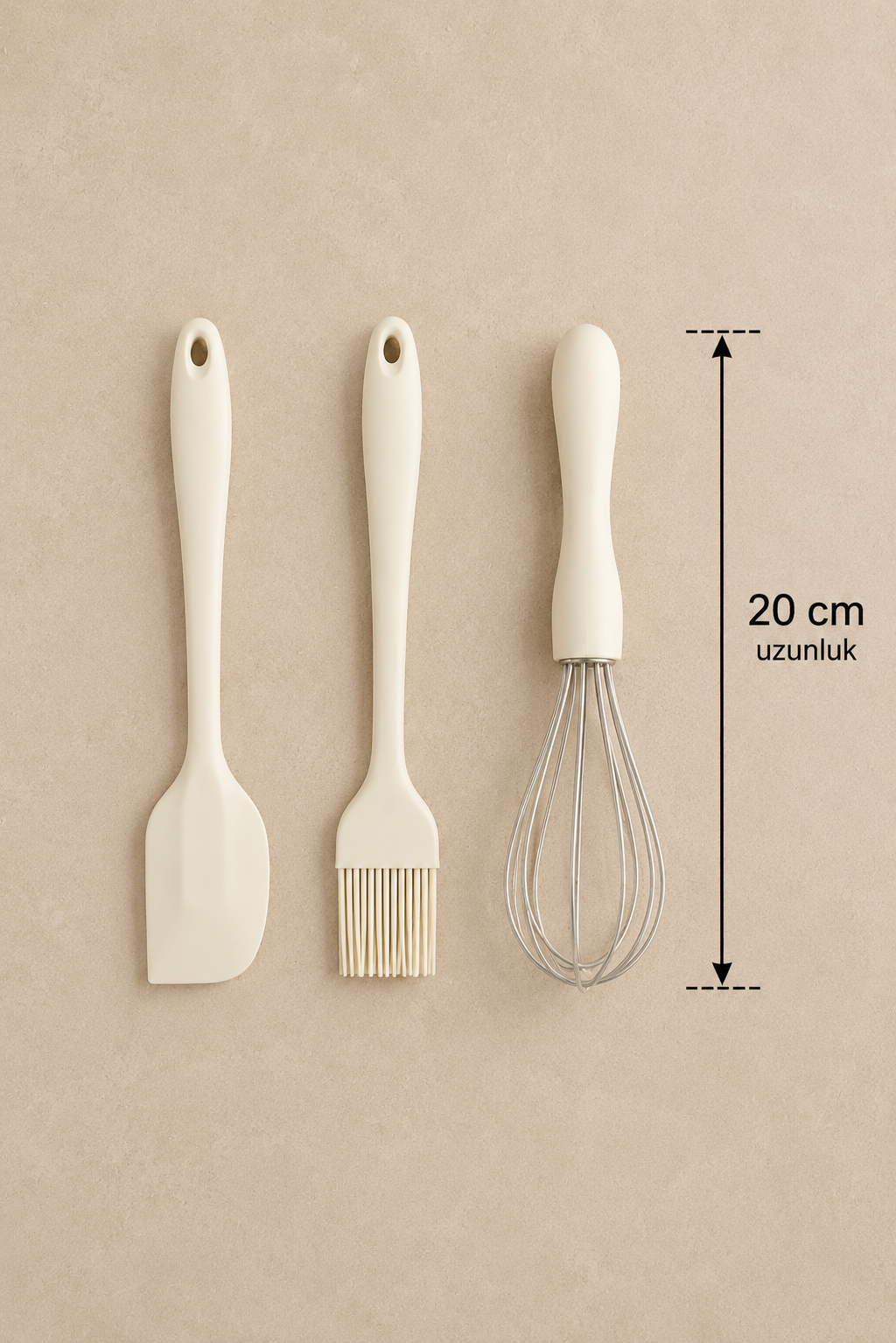 3'lü Silikon Pasta Krema Mutfak Seti Pratik Dayanıklı Mutfak Gereçleri Seti KW-3343