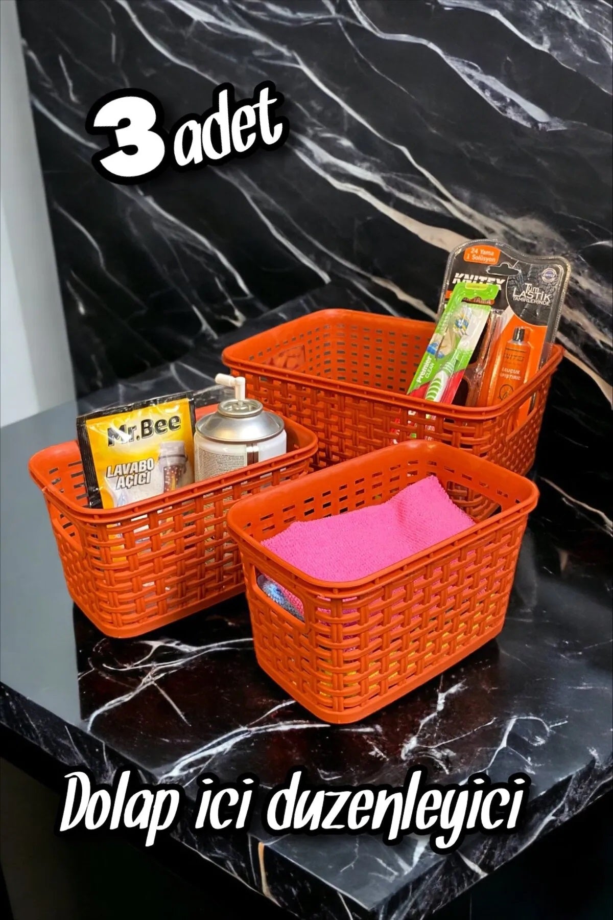 Dolap İçi Düzenleyici 3'Lü Rattan Set FMA711067