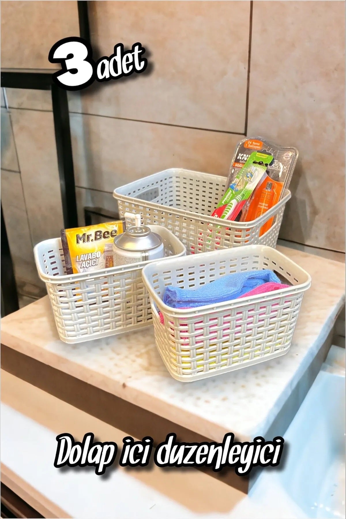 Dolap İçi Düzenleyici 3'Lü Rattan Set FMA711067