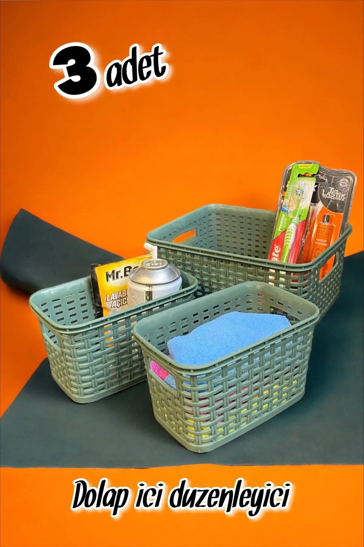 Dolap İçi Düzenleyici 3'Lü Rattan Set FMA711067