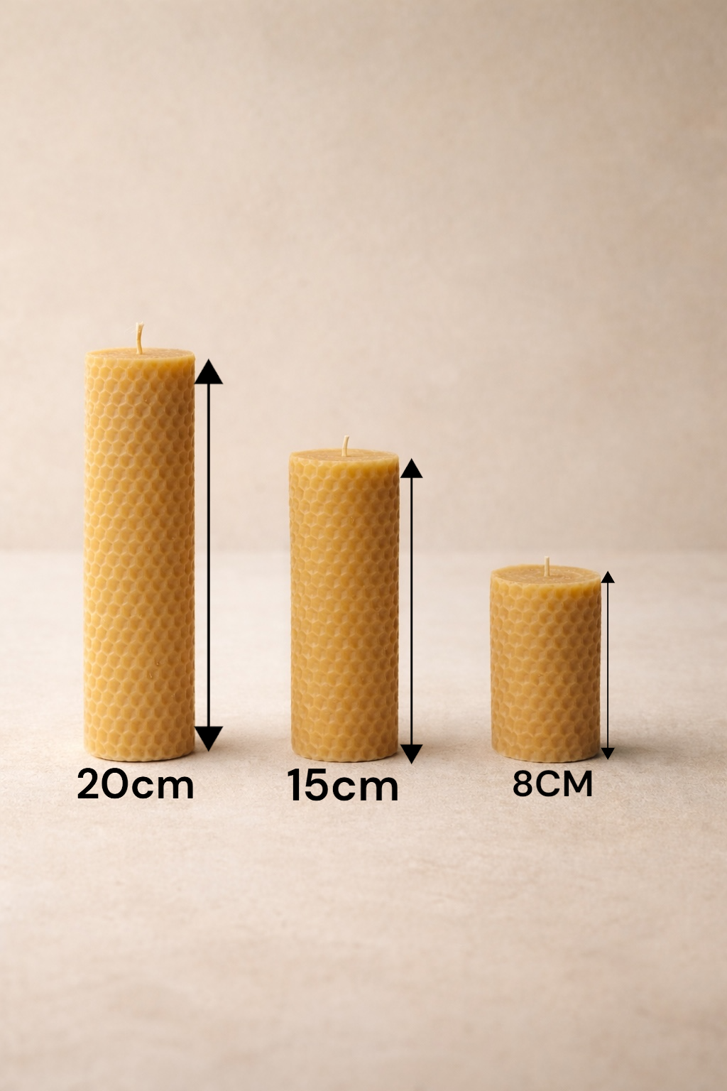 El Yapımı Bal Peteği Baton Mum Dekoratif Silindir Mum Seti Uzun Yanma Süreli SHN-2040 Series