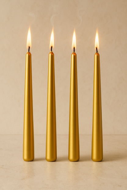 4lü Dekoratif Şamdan Mum Seti Şık Modern Tasarımlı SHN-2032