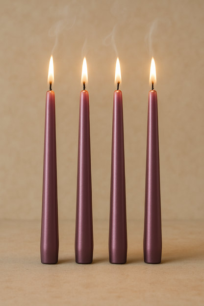 4lü Dekoratif Şamdan Mum Seti Şık Modern Tasarımlı SHN-2032