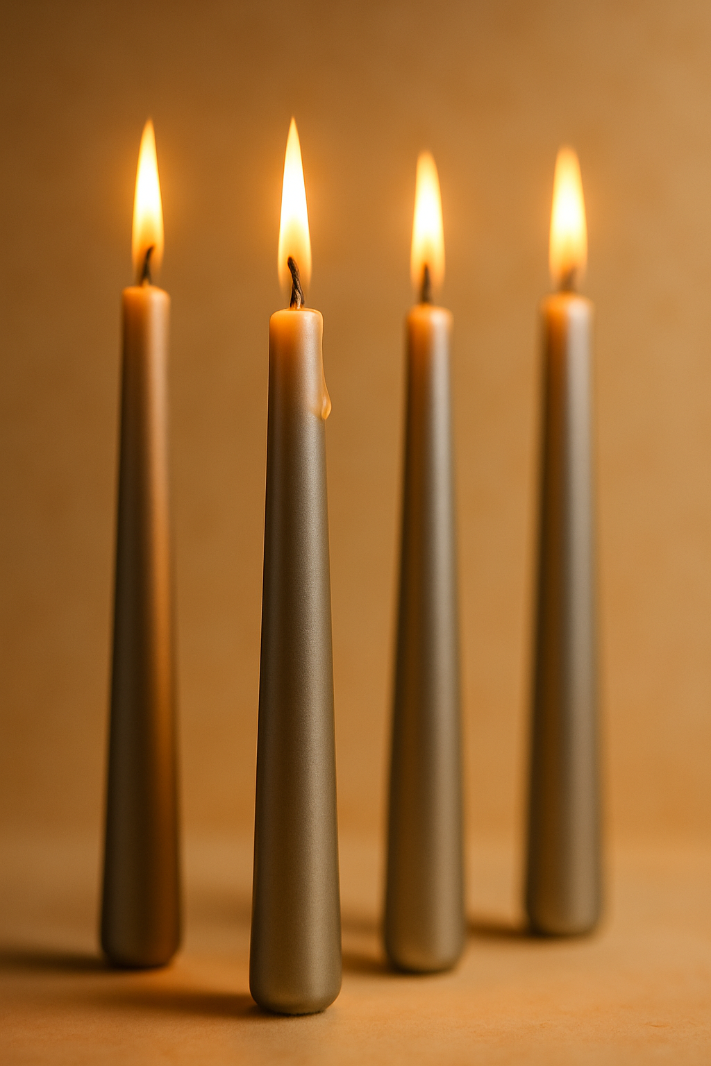 4lü Dekoratif Şamdan Mum Seti Şık Modern Tasarımlı SHN-2032