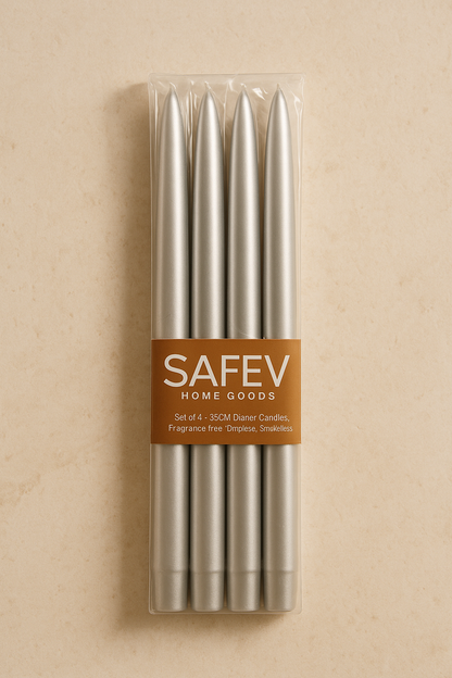 4lü Dekoratif Şamdan Mum Seti Şık Modern Tasarımlı SHN-2032