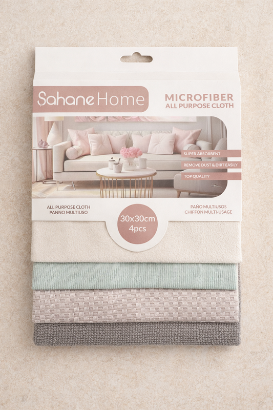 4'lü Mikrofiber Bez Çok Amaçlı Temizlik Bezi Yumuşak Dokulu Etkili Temizlik SHN-1307