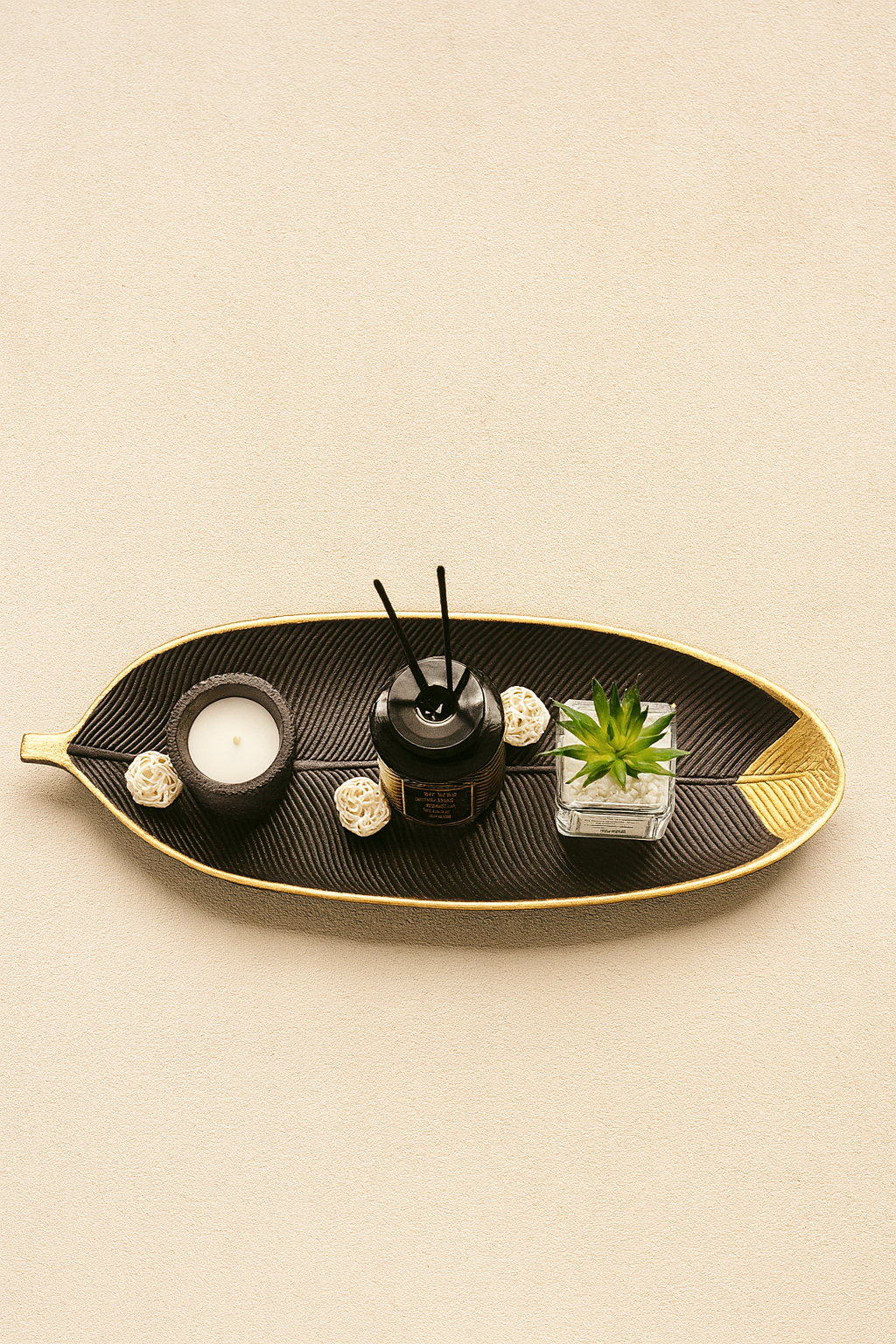 Çubuklu Koku Mum Tepsi Dekorasyon Seti SHN-2056