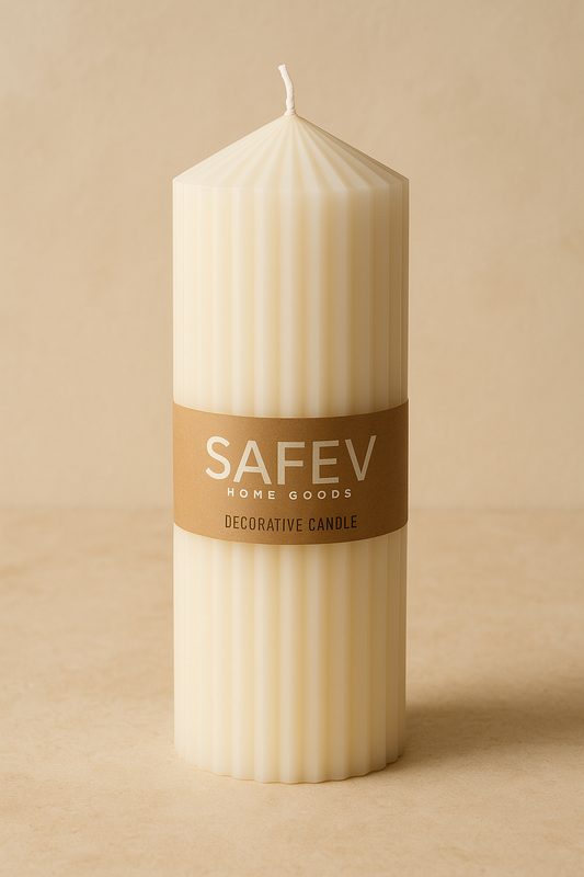Çizgili Baton Mum Dekoratif Silindir Mum Modern Tasarımlı Şık Mum SHN-2015
