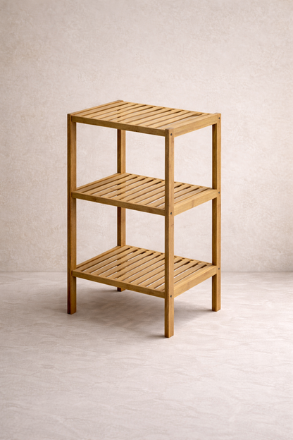 Doğal Bambu 4 Katlı Ayakkabılık Dayanıklı Şık Çok Amaçlı Ahşap Ayakkabı Rafı SHN-2102