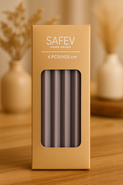 4’lü Altıgen Şamdan Mum Modern Dekoratif Baton Mum Seti SHN-2039