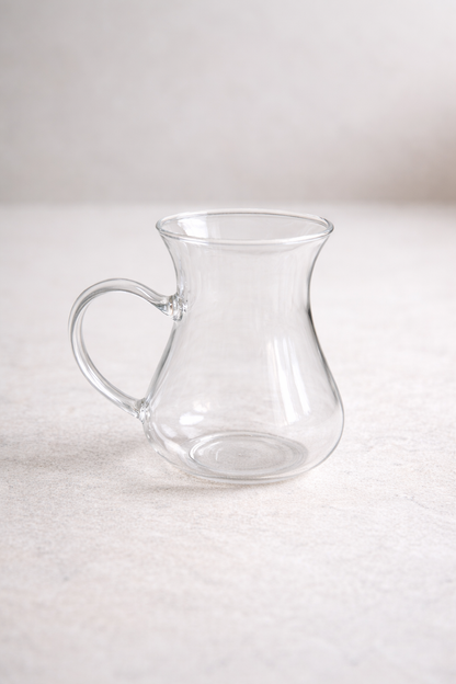 4’lü 200 ML Borosilikat Kulplu Cam Katre Bardak Seti Isıya Dayanıklı Şeffaf KW-732