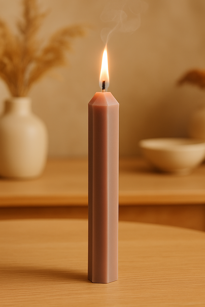 4’lü Altıgen Şamdan Mum Modern Dekoratif Baton Mum Seti SHN-2039