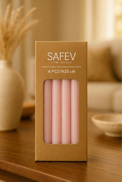 4’lü Altıgen Şamdan Mum Modern Dekoratif Baton Mum Seti SHN-2039