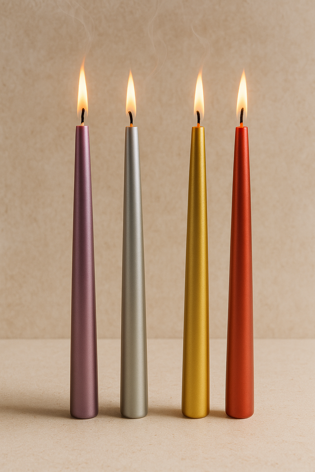 Dekoratif 4’lü Şamdan Mum Yemek Masası Özel Gün Ev Dekorasyonu SHN-2040