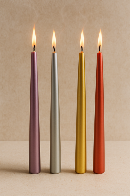 Dekoratif 4’lü Şamdan Mum Yemek Masası Özel Gün Ev Dekorasyonu SHN-2040