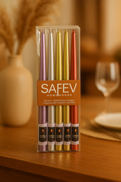 Dekoratif 4’lü Şamdan Mum Yemek Masası Özel Gün Ev Dekorasyonu SHN-2040