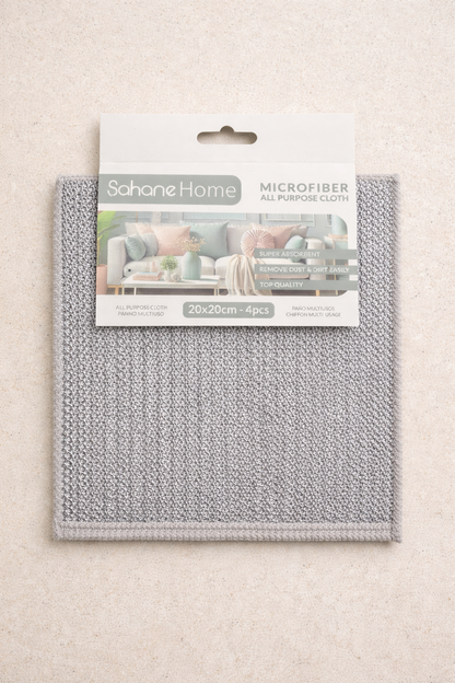 Çift Katlı Çok Amaçlı Tel Bez Mikrofiber Inox Bez Telli Bulaşık Bezi 4'lü Set SHN-1312