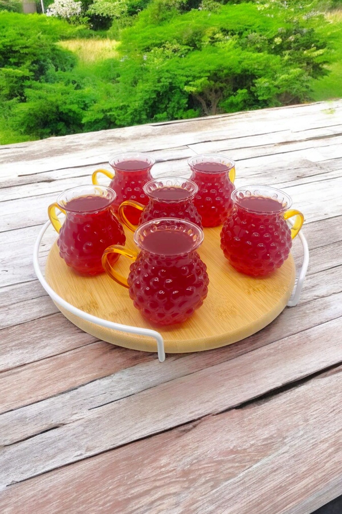 6'lı Turuncu Kulplu Borosilikat Termisil Serisi Bardak Seti 175ML KW-338